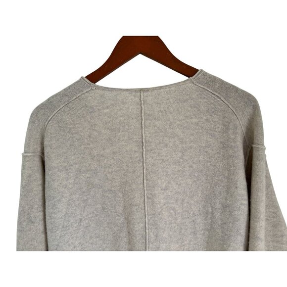 Free People 100% Cashmere Cardigan Lagenlook Oversized Pale Gray Size XS - Picture 7 of 11